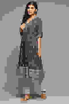 Blue Rayon Straight Printed Kurta image number 2