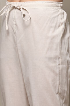 Charcoal Cotton Straight Kurta Regular Pant Suit Set image number 2