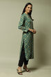 Green Acrylic Straight Printed Kurta image number 2