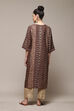 Brown Poly Viscose Straight Printed Kurta image number 4