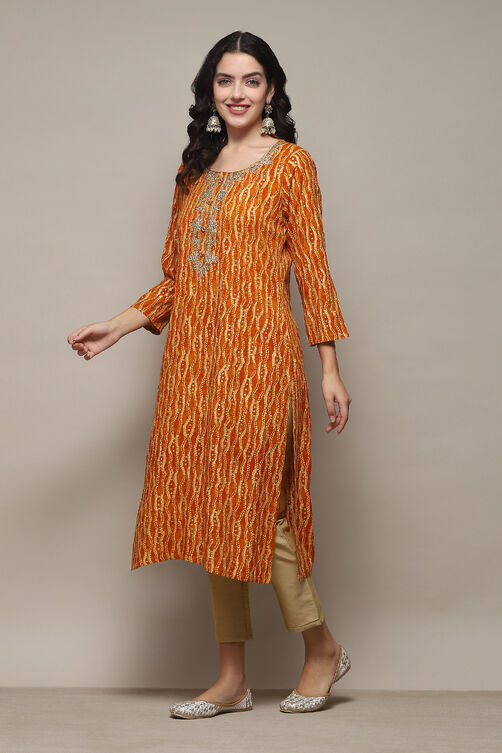 Black Rayon Straight Printed Kurta image number 1