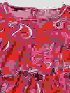 Red Rayon Tiered Printed Kurta image number 1