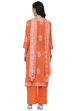 Peach Cotton Blend Unstitched Suit Set image number 6