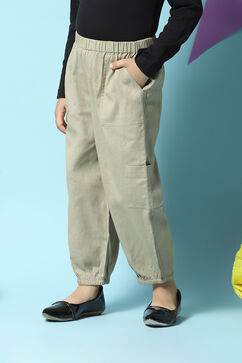 Sap Green Cotton Blend Trousers image number 2