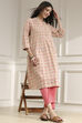 Coral Cotton Printed A-Line Kurta