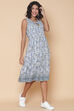 Blue Cotton Printed Kurta Dress image number 3