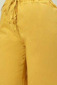 Yellow Printed Straight Kurta Palazzo Suit Set image number 2