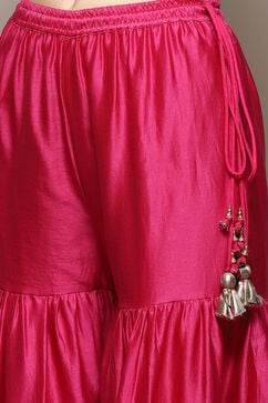 Fuchsia Viscose Blend Straight Kurta Garara Suit Set image number 2