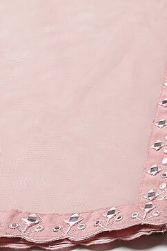 Blush Pink Viscose Straight  Kurta Palazzo Suit Set image number 3