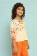 Off White Viscose Rayon Top image number 4