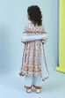 Sky Blue Cotton Floral Gathered Suit Set image number 4