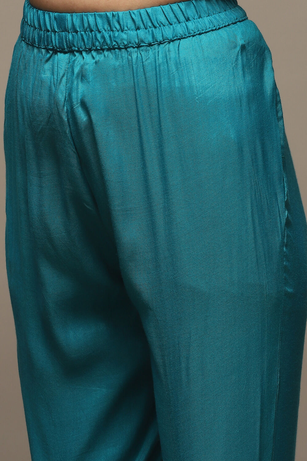 Blue Modal Machine Embroidered Unstitched Suit Set image number 3