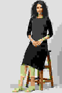 Green Velvet Straight Printed Kurta image number 6