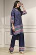 Blue Printed Straight Suit Set image number 5