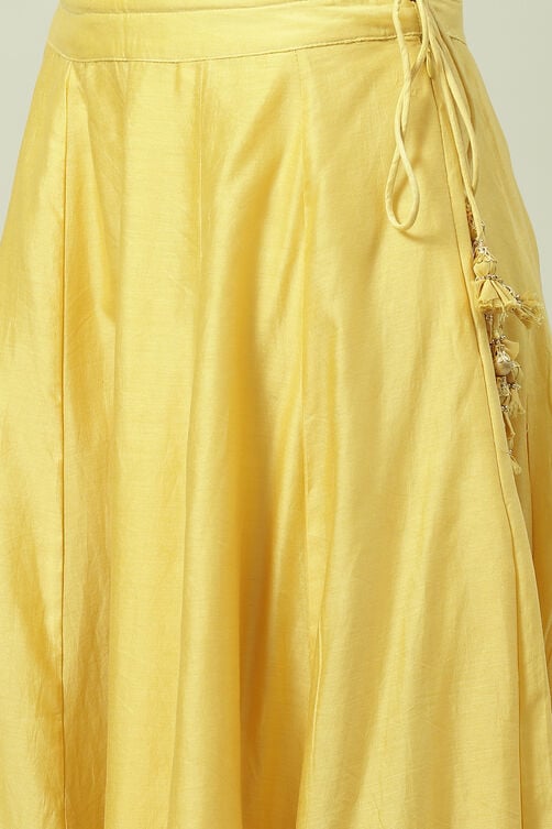 Yellow Flared Kurta Lehenga Suit Set image number 2