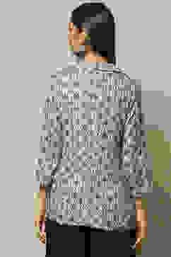 Ice Blue LIVA Printed Jacket image number 4