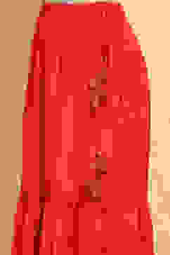 Red Printed Strappy Straight Suit Set image number 2