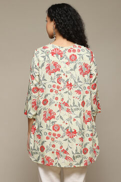 Olive Green Rayon Printed Kurti image number 3