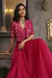 Fuschia Viscose Rayon Straight Skirt Set image number 6