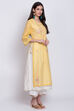 Pink Poly Cotton Flared Yarndyed Kurta image number 3
