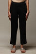 Black Viscose Yarndyed Narrow Pant image number 5