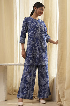 Indigo Pure Cotton Floral Co-ord Set image number 0