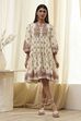 Beige Cotton Printed Tiered Dress image number 5