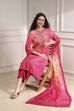 Pink Printed Straight Suit Set