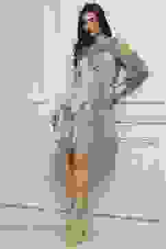 Blue Polyester Tiered Dress image number 0