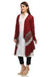 Maroon Cotton Front Open Printed Shrug image number 3