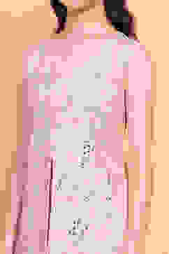 Off-White Embroidered Short Kurta & Palazzo Set image number 1