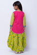 Pink Cotton Straight Kurta Dhoti Pant Suit Set image number 4