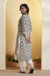Black & White Printed Cotton Straight Kurta Set image number 5