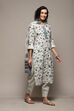 Blue Cotton Printed Unstitched Suit Set image number 7