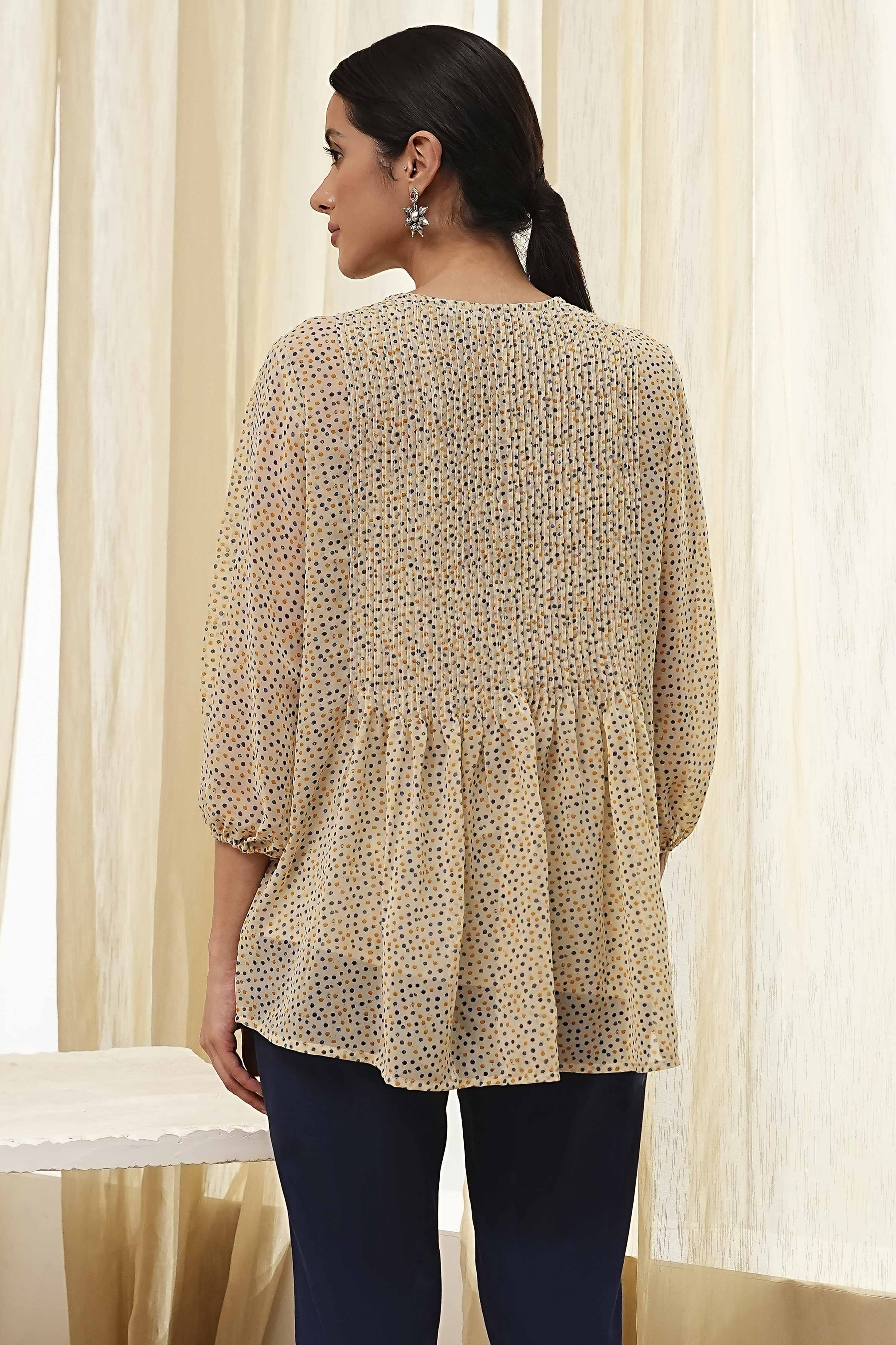 Beige Straight Kurta image number 3