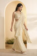 Ivory Viscose Rayon Gathered Saree image number 2