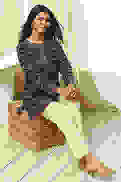 Black Printed Straight Short Kurta image number 6