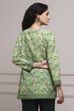 Green Art Silk Printed Straight Short Kurta image number 3