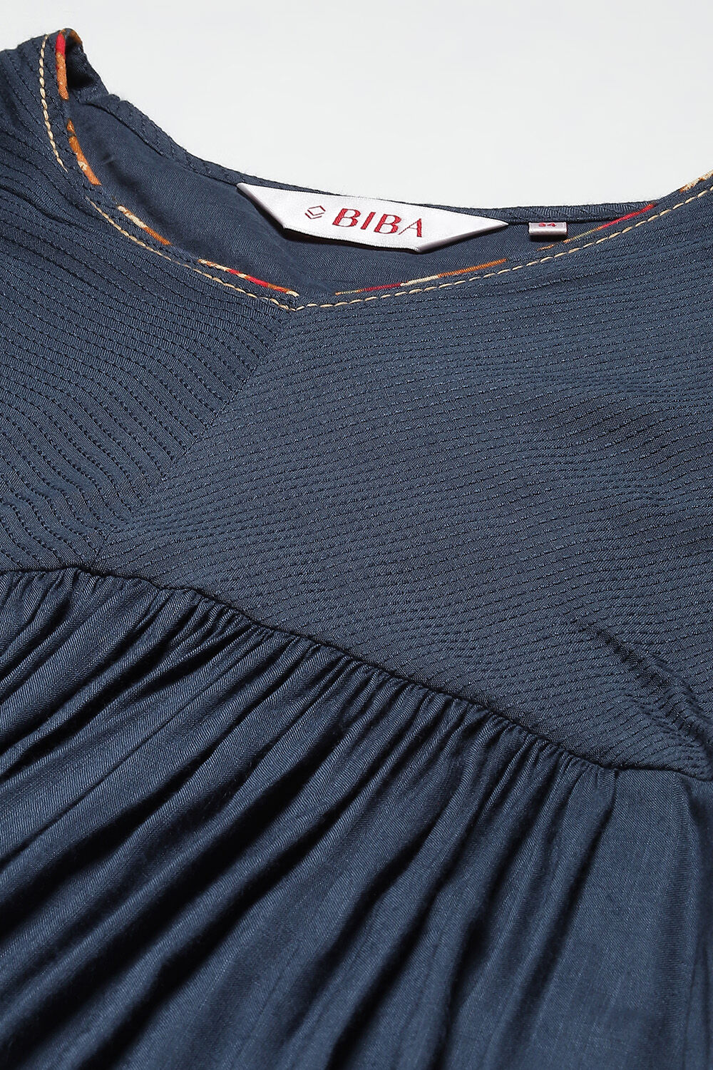 Navy LIVA A-Line Kurta Palazzo Suit Set image number 1