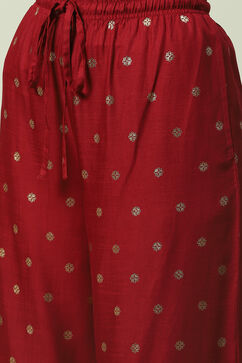 Maroon Rayon Palazzo image number 1