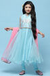 Sky Blue Nylon Anarkali Set