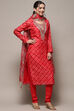 Pink Chanderi Unstitched Suit set image number 7