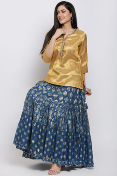 Marine Blue Cotton Skirt image number 2