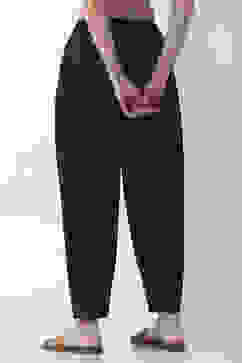 Indigo Blue Viscose Rayon Relaxed Solid Pants image number 5