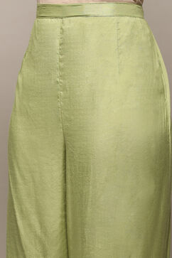 Olive Polyester Unstitched Suit set image number 3
