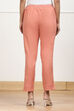 Rust Cotton Solid Regular Pants image number 5