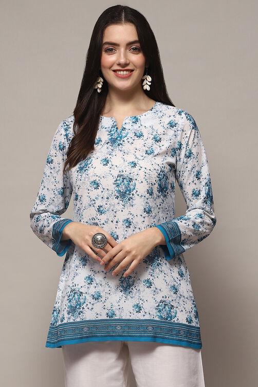 Indigo Polyester Straight Kurti image number 5