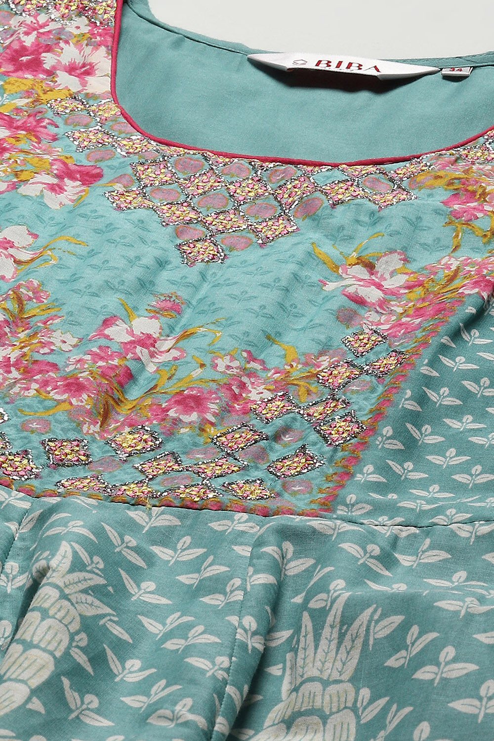 Coral Cotton Anarkali Suit Set image number 2