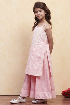 Pink Cotton Straight Suit Set image number 3