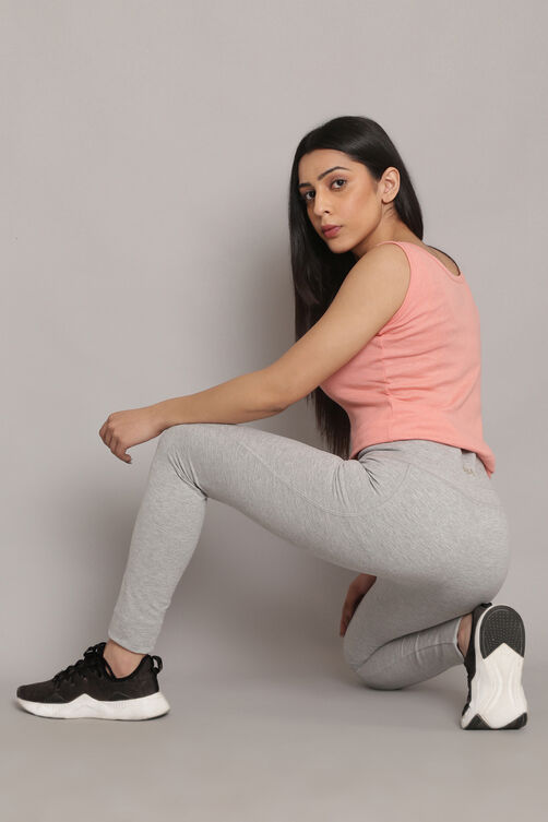 Buy Light Grey Knitted Cotton Blend Leggings (Leggings) for INR599